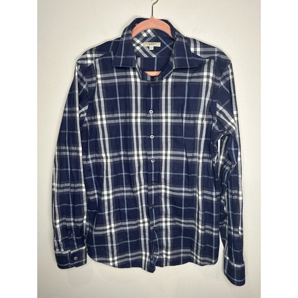 Burberry London Other - Burberry London Shirt Mens Large Blue Plaid Button Down Long Sleeve